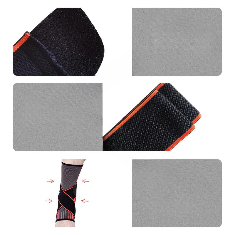 Un singur nailon pentru adulți, bărbați și femei, pentru fitness, tricotat, baschet, bandaj reglabil, presiune, exercițiu, protecție pentru glezne