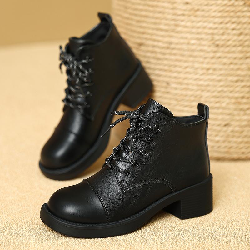 

Модные полусапожки на среднем каблуке женские на шнуровке ботильоны до щиколотки 2025 зимняя мода элегантная обувь классические челси новые тренды короткие ботинки туфли-лодочки zapatos 42