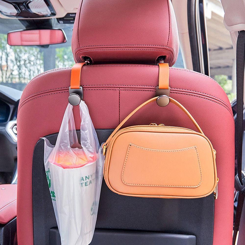 PU Leather Seat Back Hanger Hook Wear-Resistant Hanging Storage Hook Car Interior Accessories