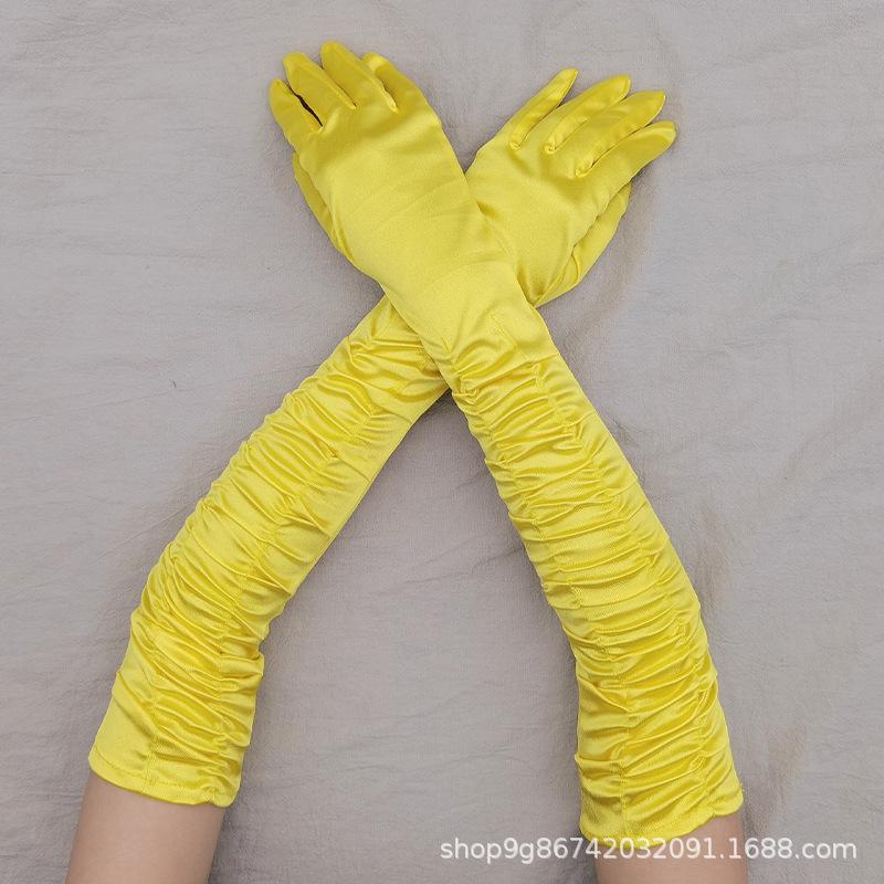 Satin Satin Gloves Long Ladies Halloween Gloves Sexy Dinner Gloves Wedding Gloves Matte Satin Gloves