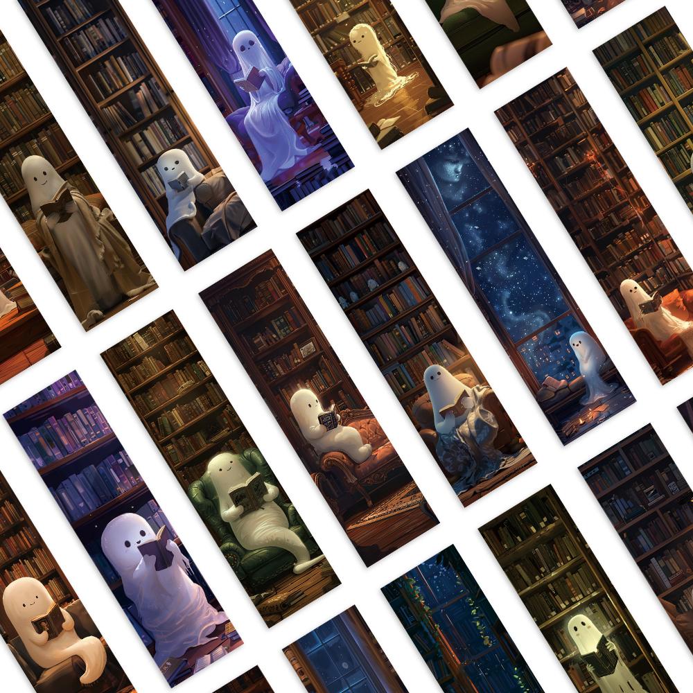 32pcs. Ghost bookmarks for reading, suitable for back-to-school season, Christmas, Halloween, teachers, readers, and birthdays.