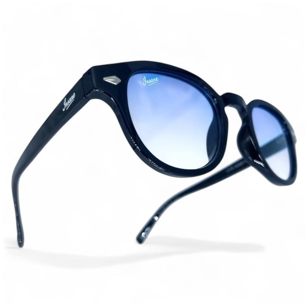INSANE Gradient Design with Brand UV400 Blue Light x Sunglasses, Logo, Stylish, Protection, Protection, Boston/Wellington Style, Men's/Women's (Black