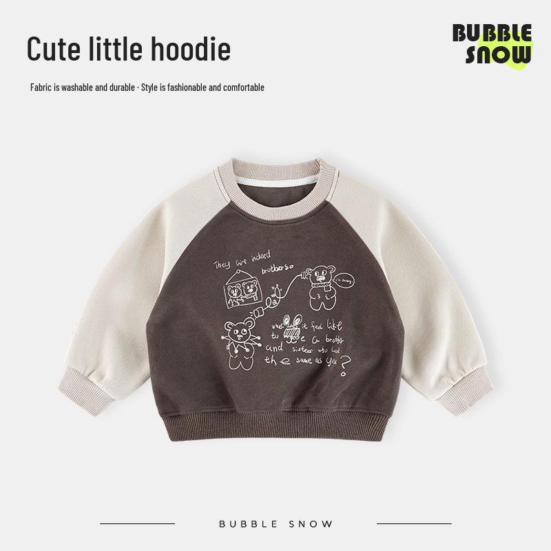 Unisex Kids Cartoon Bubble Snow Hoodie - Cute Pullover Top for Children 80 cm