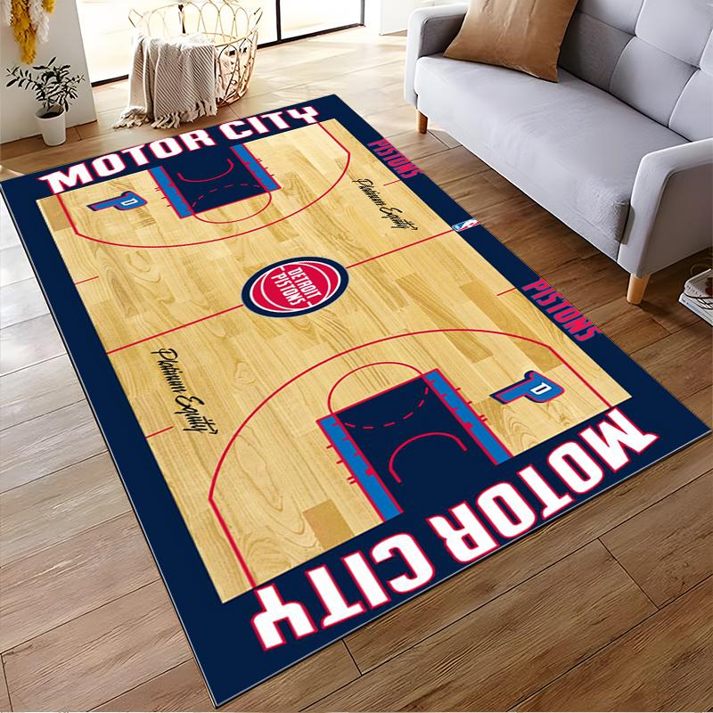Tappeto da Basket NBA Detroit Pistons Adatto per l'uso come tappetino antiscivolo per il soggiorno e le camere da letto