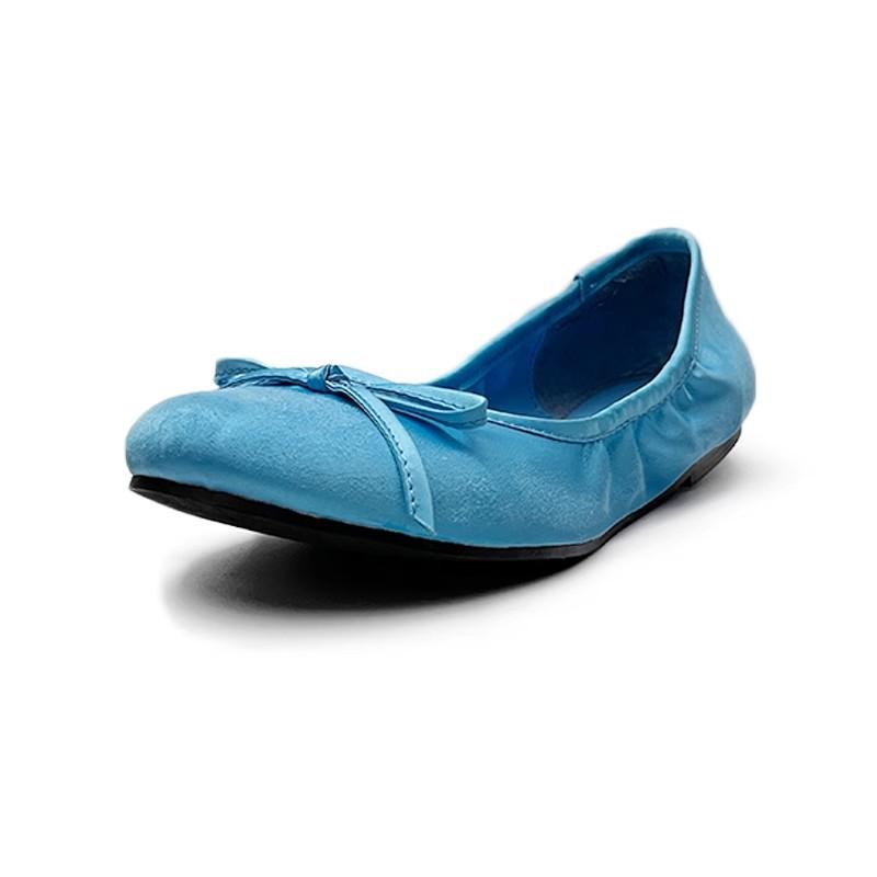 Round Head Ballet Single Shoes Women's 2025 Spring and Autumn New French Flat-bottomed Blue One-pedal Soft-soled Mary Jane Shoes