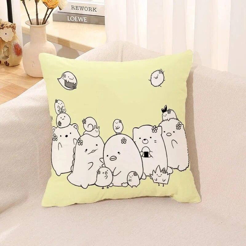 45x45cm cute cartoon print pillow case living room sofa office cushion cover home decoration children's gift
