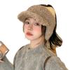 Cute Cat Ear Plush Empty Top Baseball Cap Autumn and Winter Windproof Ear Protection Hat Outdoor Casual Warm Hat Women