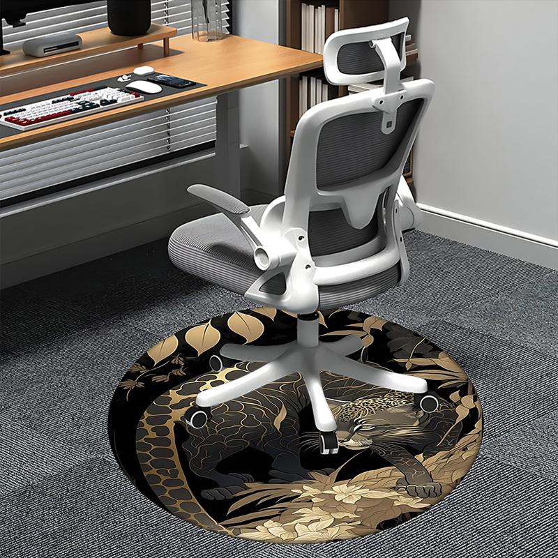 

Leopard Print,Animal Pattern Chair mat Round Rug Office carpet, Non slip, Suitable for Living Rooms, Bedrooms decor.1205269a 80cm by 80cm