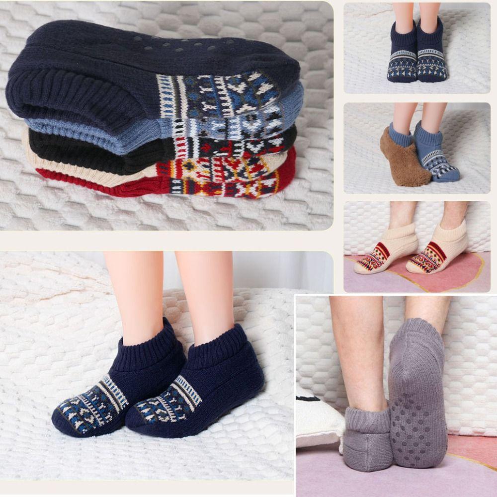 Non-slip Unisex Sleeping Socks Stripe Thicken Warm Socks Winter Floor Ankle Shoes  Winter