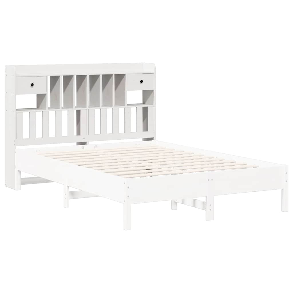 Headboard with Storage Space White 140 cm Solid Pine Wood
