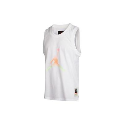 Breathable Mesh Logo Print Basketball Vest Men Tops White DQ5867-100