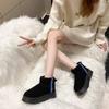 Fashion Women's Ankle Snow Boots Round Toe Booties Shoes for Woman Elegant With Low Heels Boot Designer Luxury Large Size Warm 39 Pu Y2k