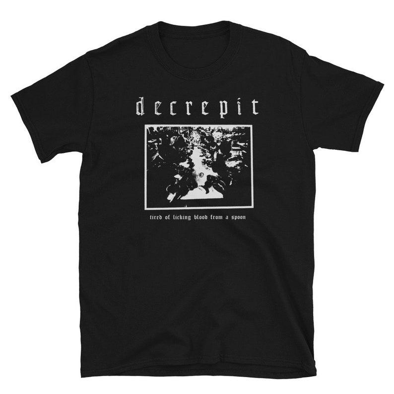

230 Gsm 100% Cotton Decrepittired Of Licking Blood From A Spoon Shirt 3XL чорний