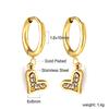 Spiral Planet Earrings Design Mushroom U-Shaped Fishtail with White Diamond Ear Buckle Stainless Steel Earrings
