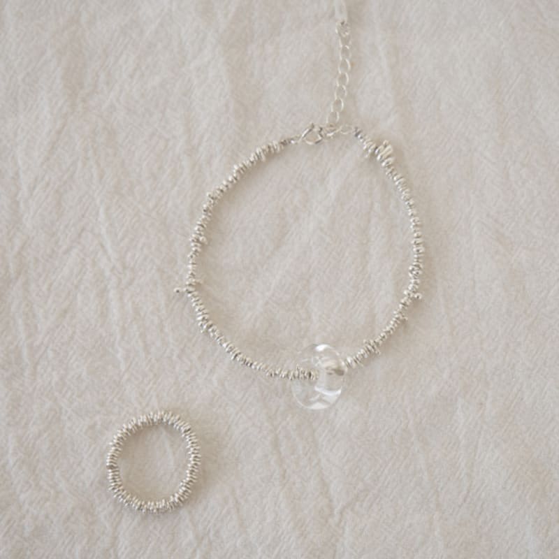 

APIOH SILVER CHIP BRACELET green