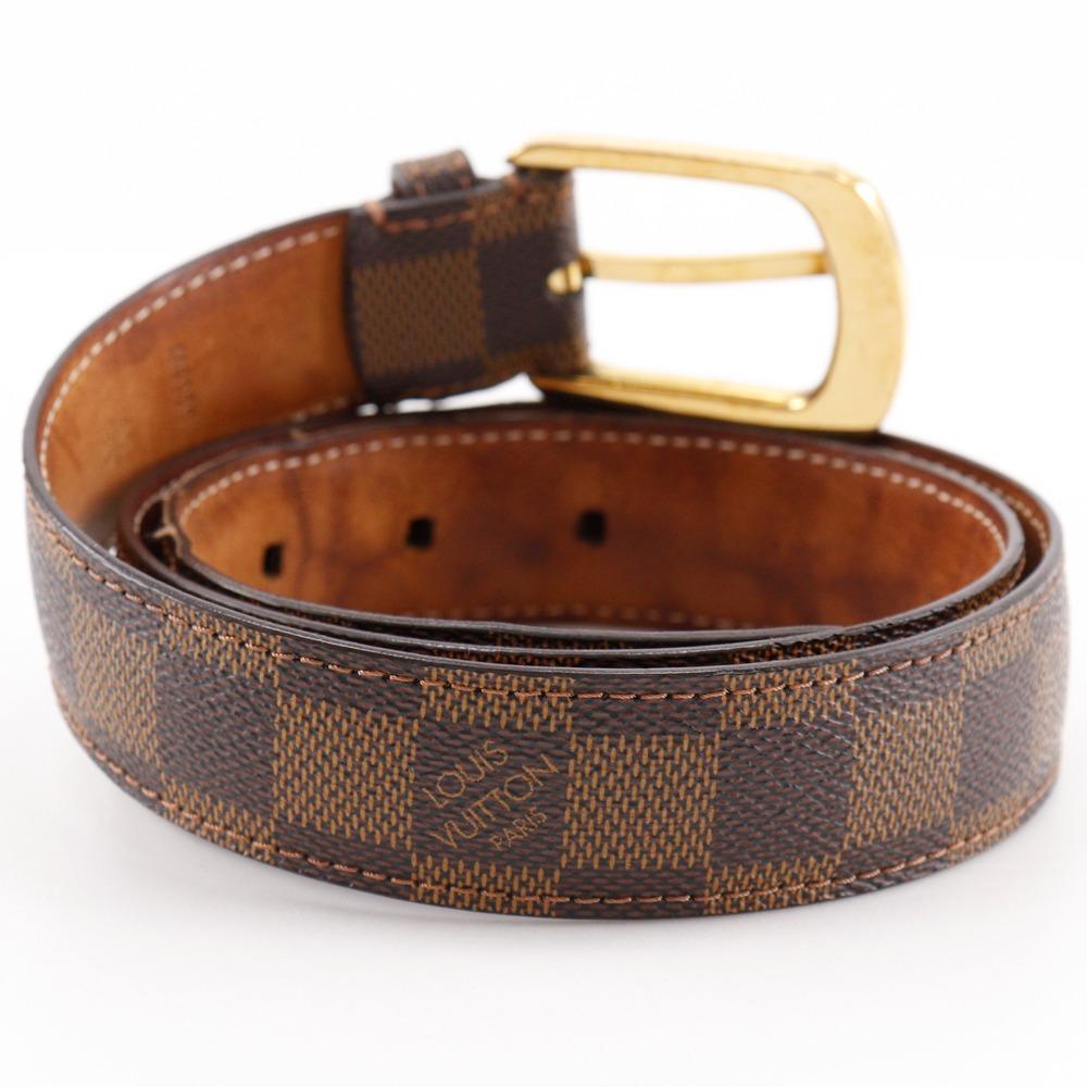LOUIS VUITTON ceinture ellipse belt M6995 Brown Damier canvas mens Used
