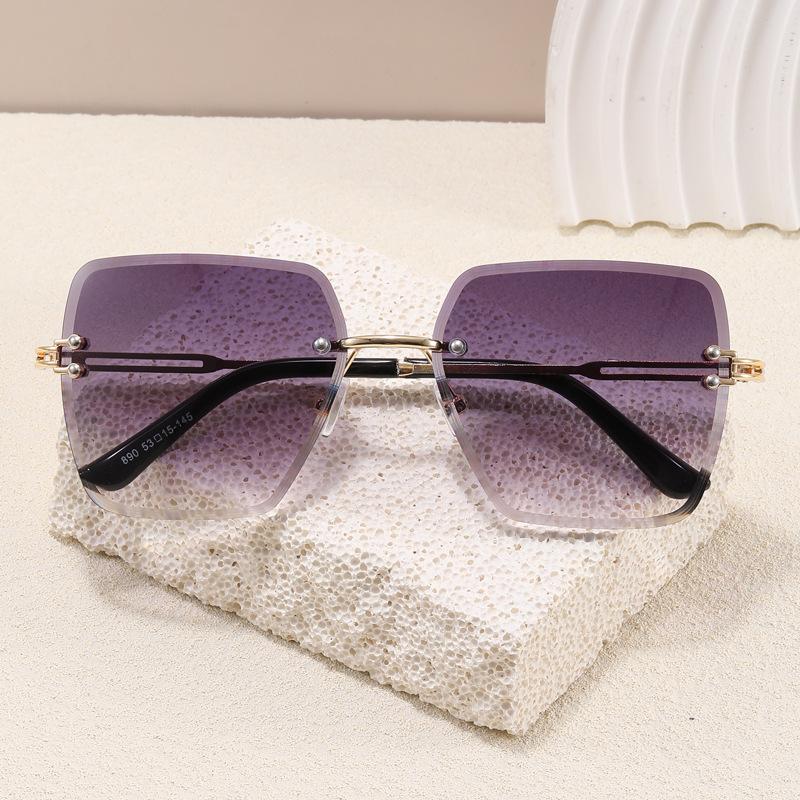 

Rimless Cut Edge Sunglasses ladies Square Shape Anti-reflective Man Sun Glass Driving Fishing Sun Glasses ladies