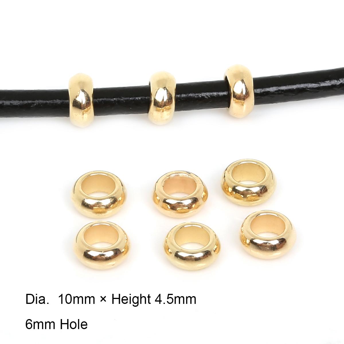 

30-300 шт. покрытые акрил пластик CCB круглые большие отверстия свободные бусины-разделители для изготовления браслетов DIY ювелирных изделий 10x4.5mm 50pcs золотой