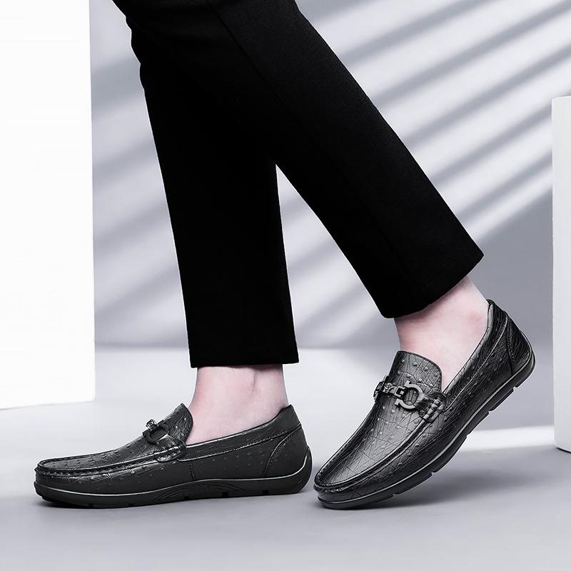 Pánské kožené boty Four Seasons Retro v anglickém stylu s krokodýlím vzorem, módní boty pro řidiče, pánské ležérní mokasíny