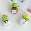 Mini Cute Crochet Flowers Finished Handmade Cactus Heart Potted Plants Handmade Bouquets Home Desktop Decoration Christmas Gift