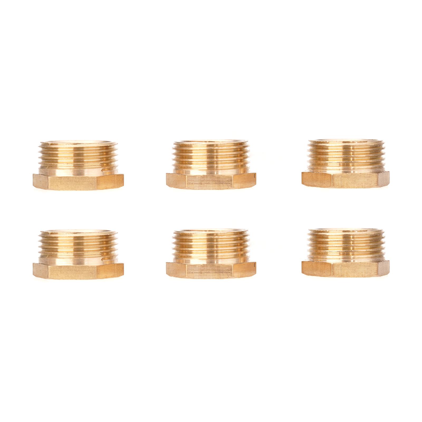 

6 шт. латунная втулка-переходник с наружной резьбой 3/4 дюйма на внутреннюю резьбу 1/2 дюйма, фитинги для шланга и трубки