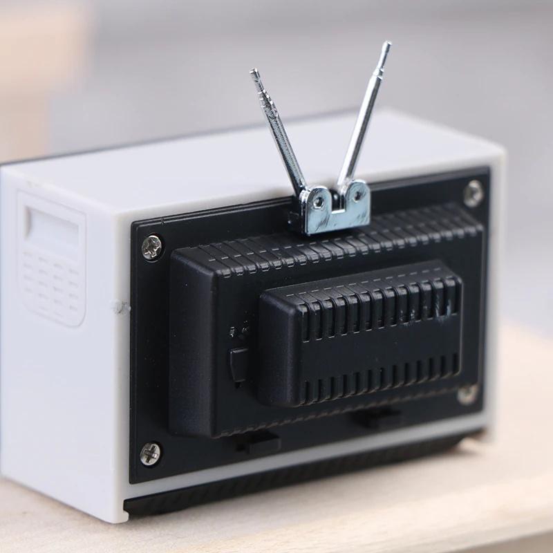 DollHouse Mini Retro TV Toy Ornaments Miniature Simulation Furniture for Living Room Decoration