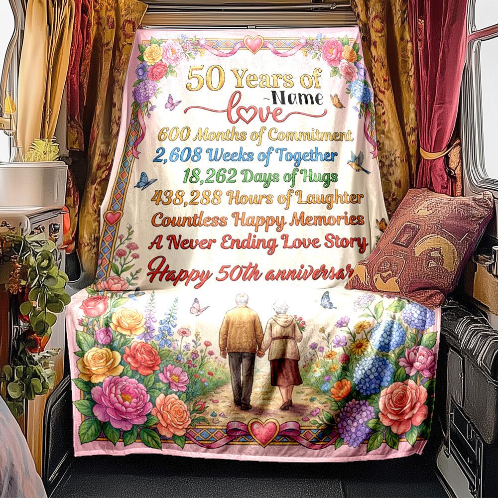 50 Years Of Love Anniversary Gift Blanket Durable Comfort Perfect For Sofa Couch Office Bed Picnics For All Occasions Warmthful Decor Best Holiday