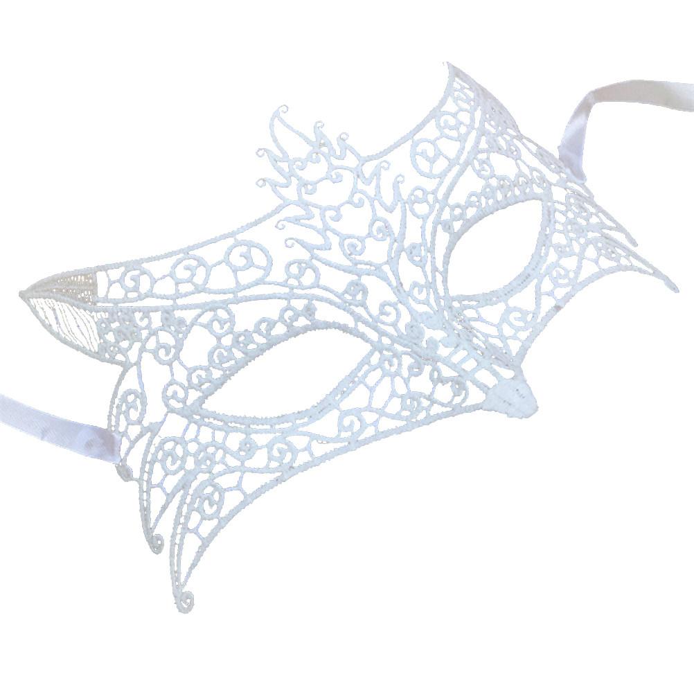 

Black Elegant Lace Masquerade Mask with Adjustable Ribbons for Party Prom Halloween Costume Ball Evening Wear Women Lace Mask белый