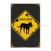 Dingo Road Sign Metal Signs Club Pub Retro Personalized Wall Mural Tin Sign Poster