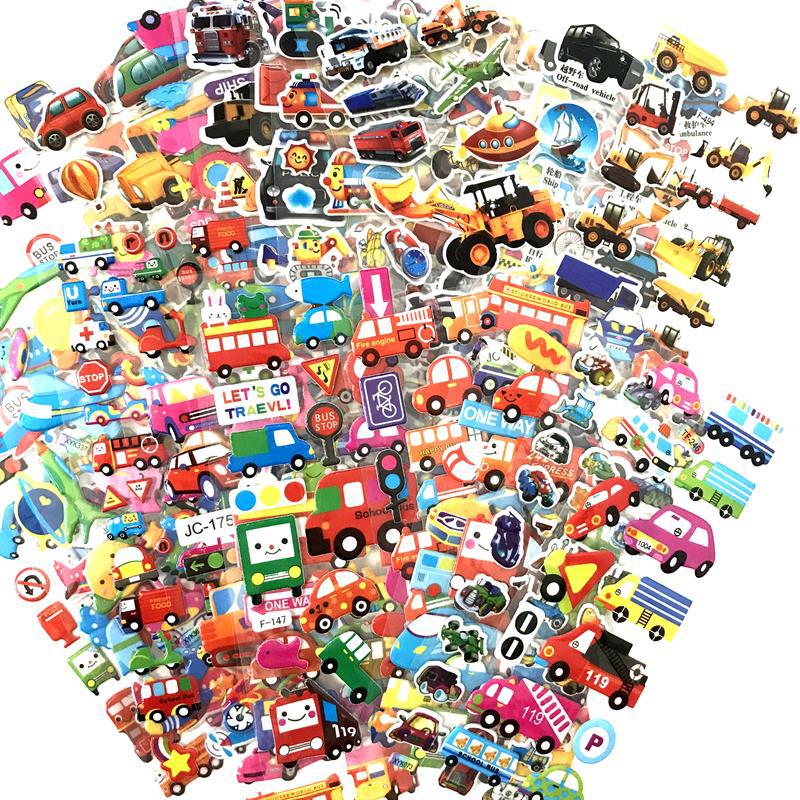 Children Bubble Stickers Cartoon Stickers Animals Fruits Fluffy Stationery Stickers Boys Girls Birthday Holiday Gifts TMZ