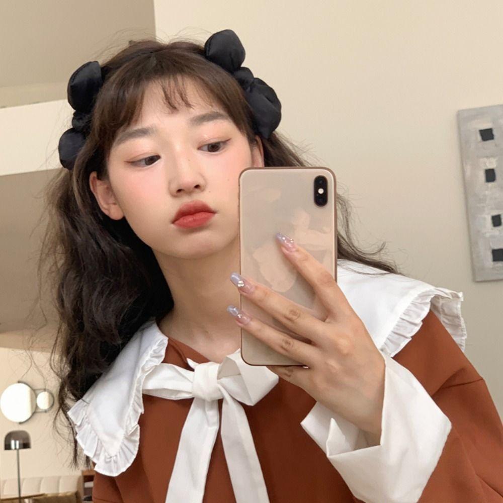 

Elegant Autumn Stretchy Cloth Sweet Hair Hoop Double Bowknot Korean Style Hair Hoop Women Headband жёлтый