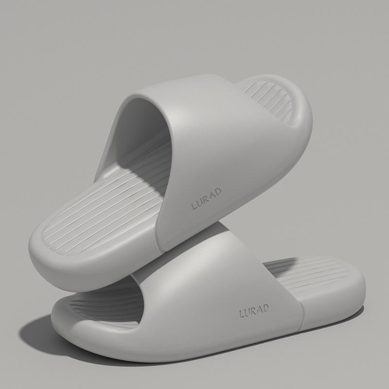 

Тапочки летние домашние нескользящие мужские и женские банные тапочки на толстой подошве износостойкие модные однотонные тапочки 43-44 серый