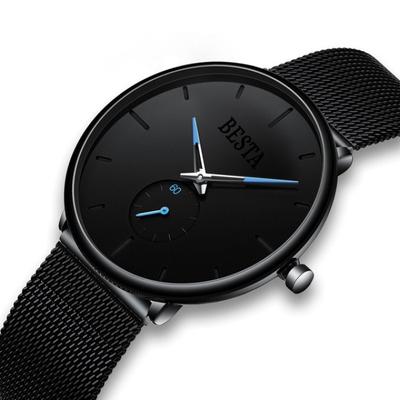 Ρολόι Quartz Besta Tower Black με ατσάλινο βραχιόλι