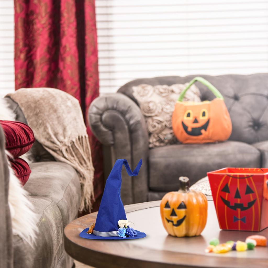 Halloween Party Felt Witch Hat Handmade Witch Hat for Women Masquerade Cosplay