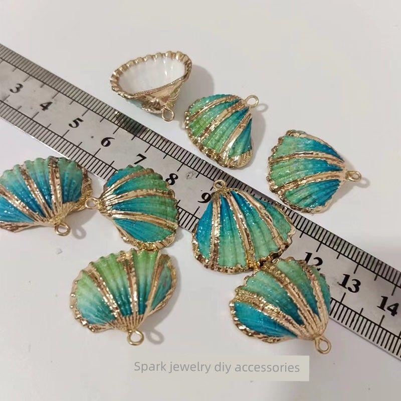 Conch Electroplating DIY Ornament Accessories Earrings Pendant Pendant Creative Handmade Natural Shell Scallop