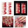 48Pcs Shining Glitters Dots Artificial Nail Red Heart Bows Sweet Romantics Design ABS Material for Nail Art Enthusiasts