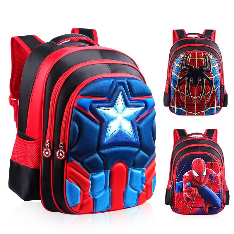 Zaino per Bambini Spider-man Batman Superman Captain America con Vivaci Stampe di Supereroi