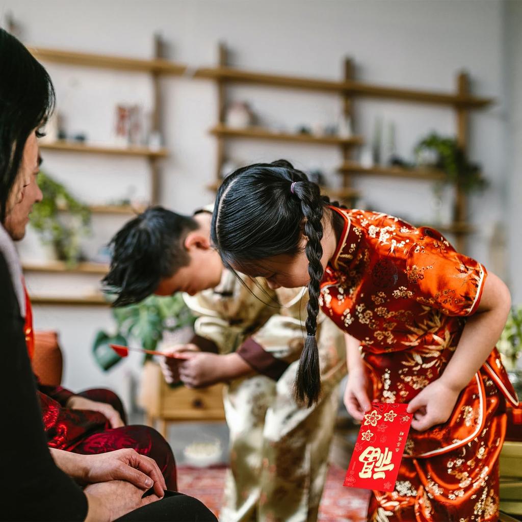 72pcs Chinese New Year Red Envelopes, 2024 Year of Dragon Red Packet Hong Bao with Plum Blossom Pattern Lucky Money Envelopes for Chinese Spring