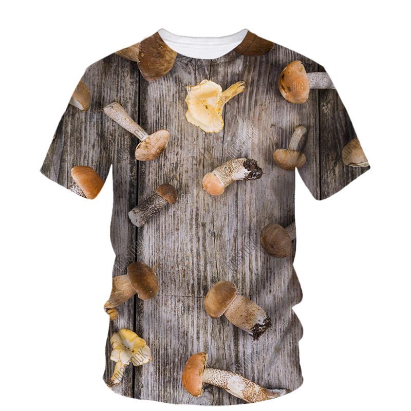 Summer Mushroom 3D Print T-Shirts Streetwear Men Fashion Casual Oversized O-Neck Short Sleeved T Shirt Tees Tops Clothing