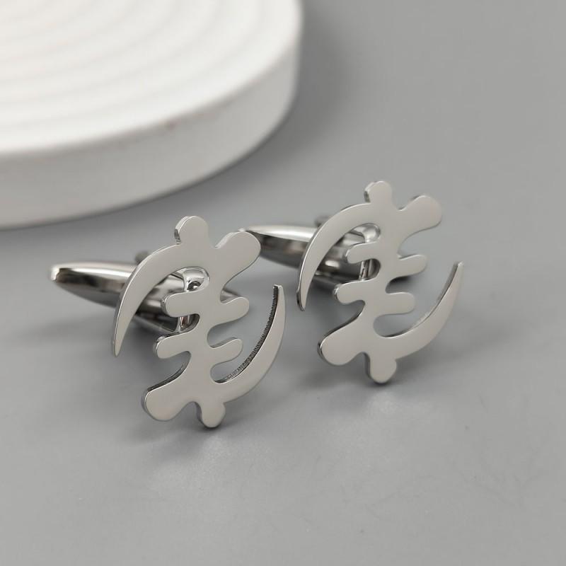 Fengzi Brooch Cufflinks Autumn Hot Item Creative Personality Cutting Design Stainless Steel Material Exquisite Accessories