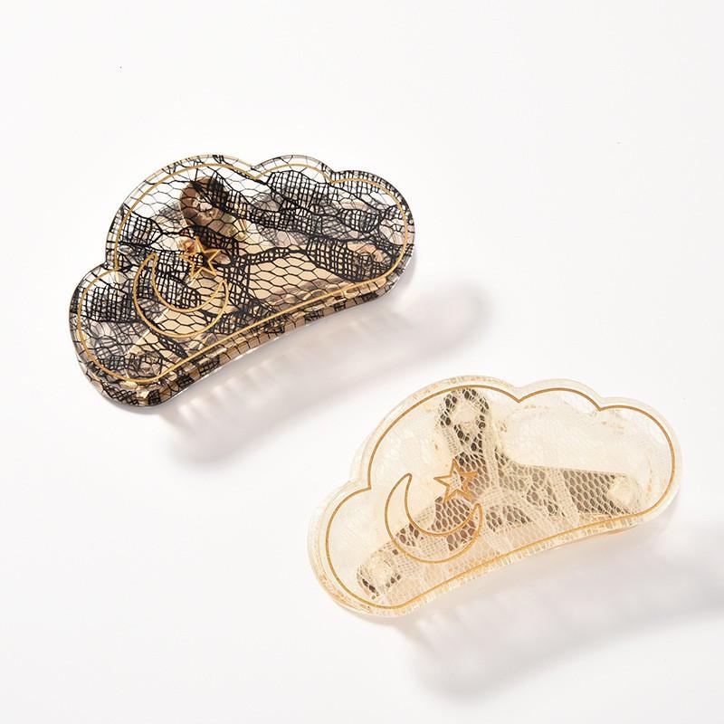YHJ Medium Transparent Acrylic Lace Hair Claw Clip - Japan
