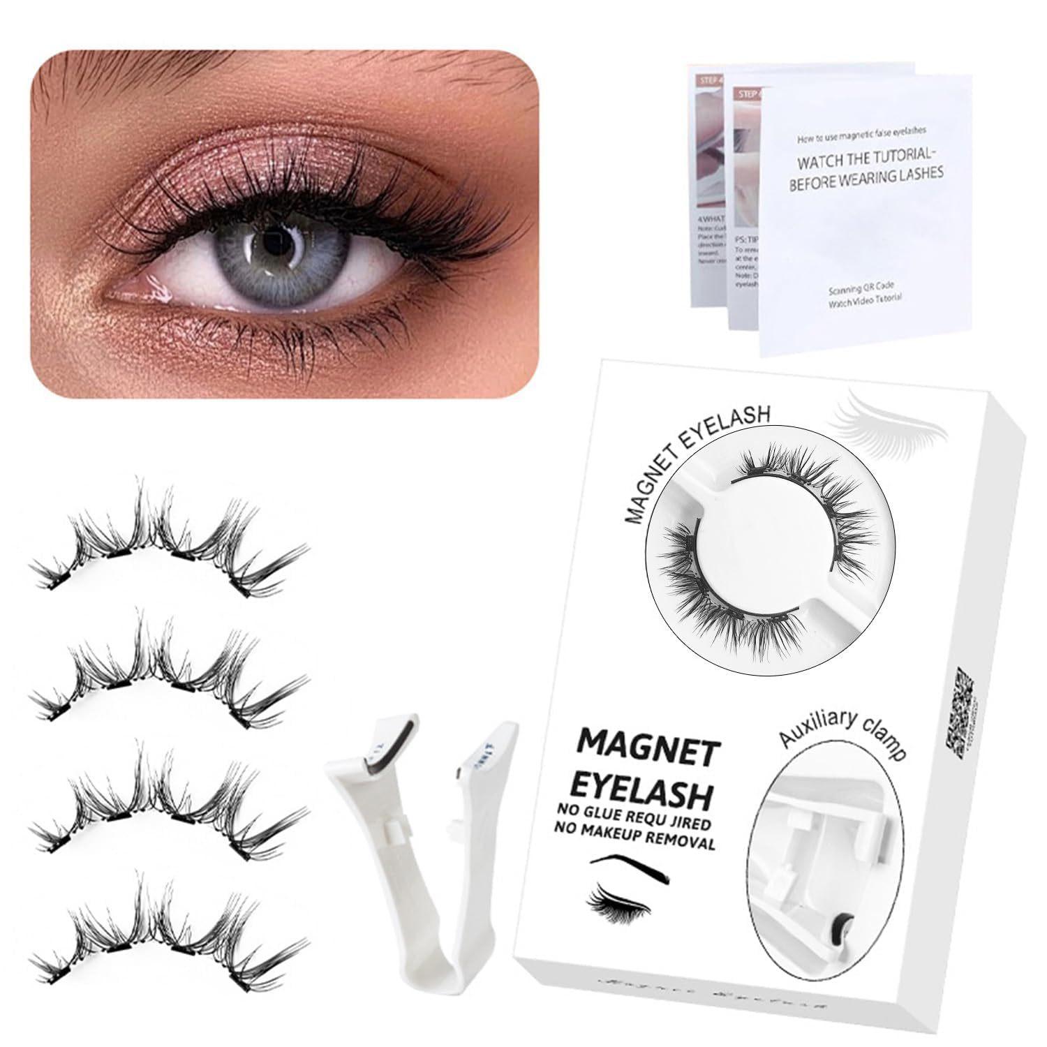 

Simple Portable Magnetic False Eyelashes C-Type Curling No Glue No Removal Magnetic Eyelash Set