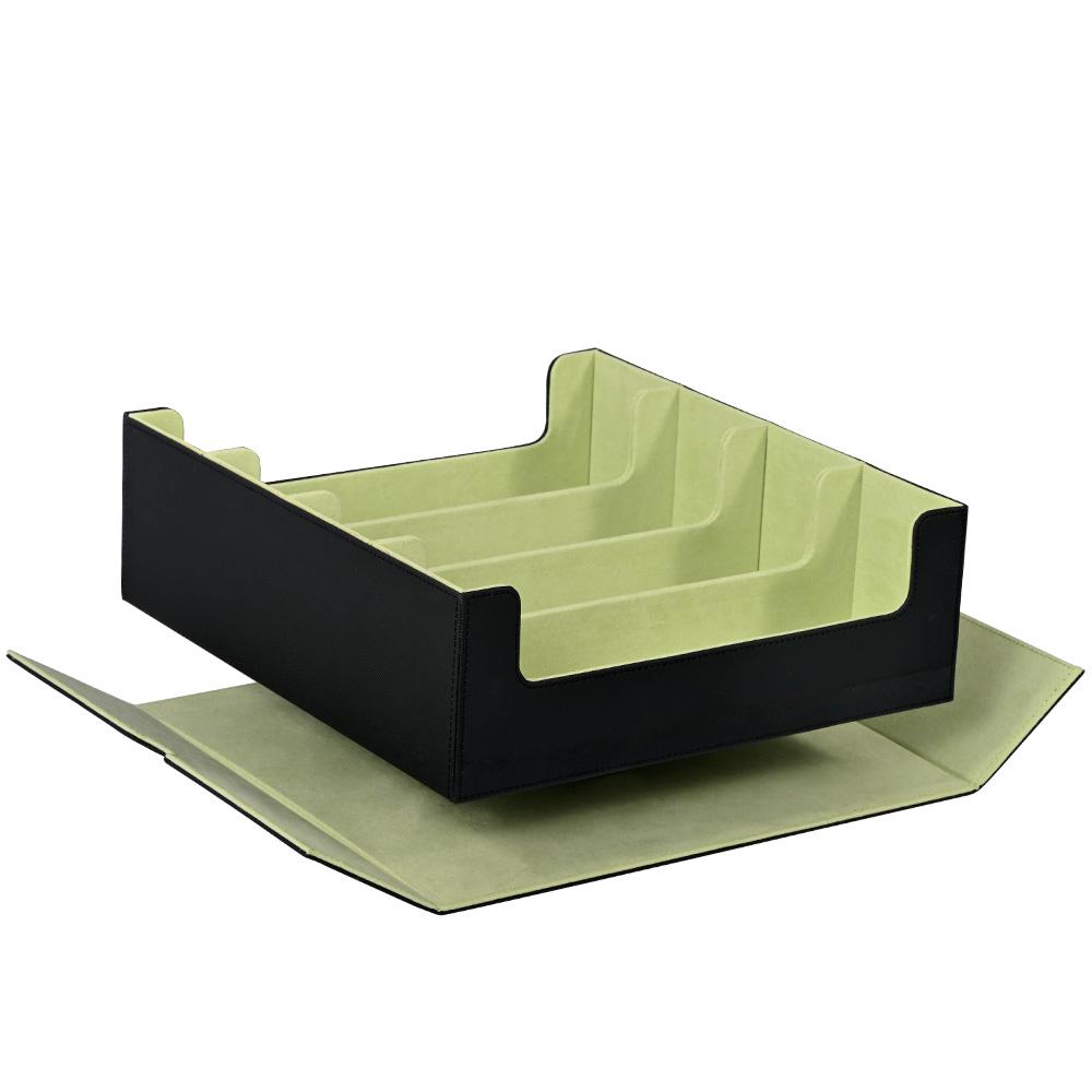 Card Storage Box,Holds 2400+ Single Sleeved Cards, PU leather card box, fits for TCG, Magic Cards, Baseball and sports cards