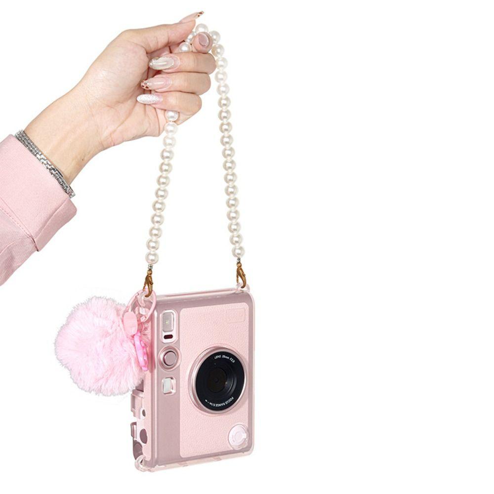 Translucent Pink Carrying Case Protective Cover for Fujifilm Instax Mini EVO Photo Equipment