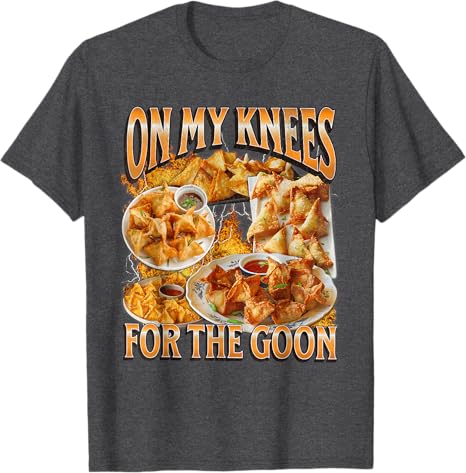 On My Knees for TheGoon Bootleg Funny Crab Rangoon Meme TShirt Ironic Gen Z Humor Y2k Aesthetic Graphic Tee Tops Novelty Gift