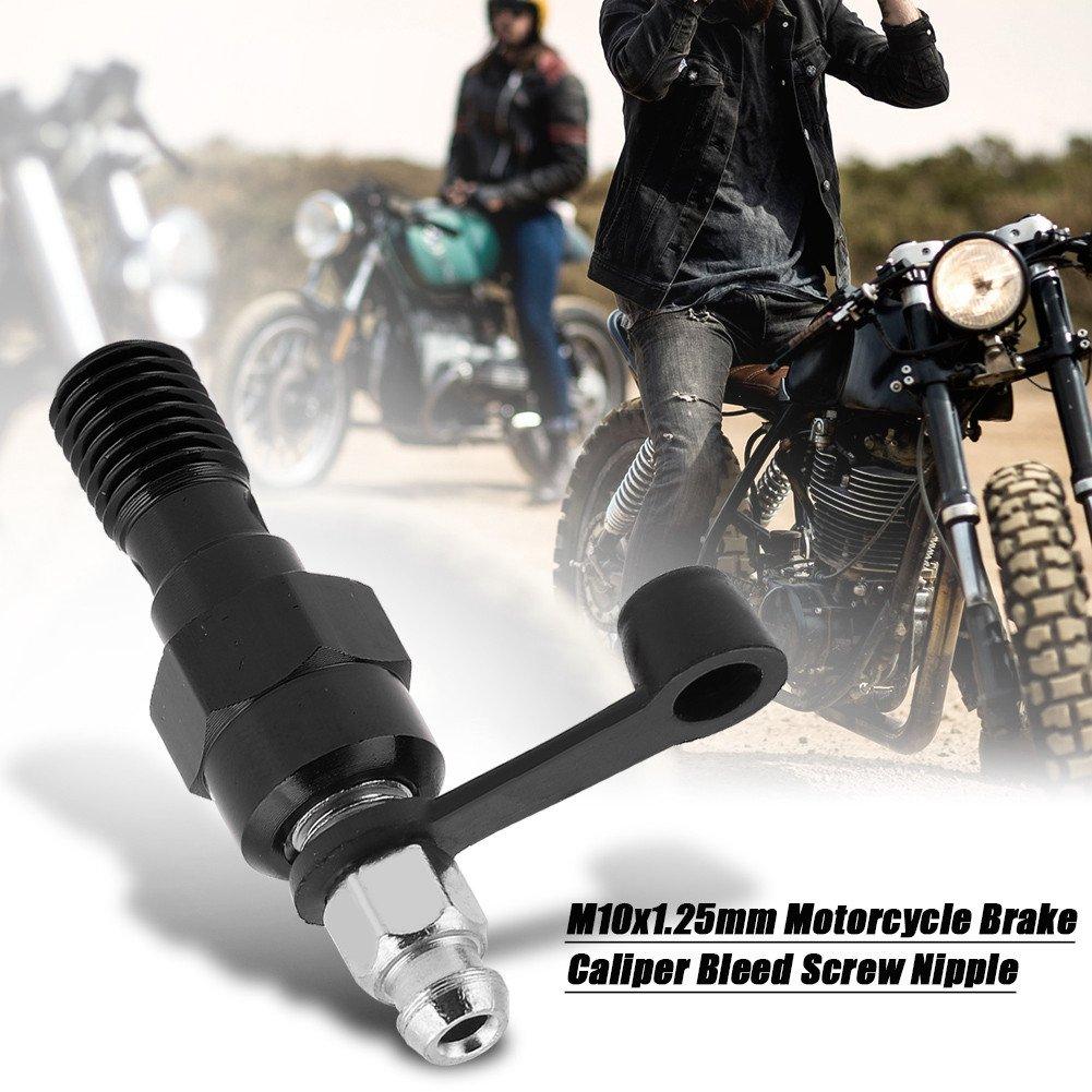 Banjo Bolt Single 1.25-Qiilu M10x1.25mm Nipple Banjo Bolt + Dust Cap Motorcycle Brake Master