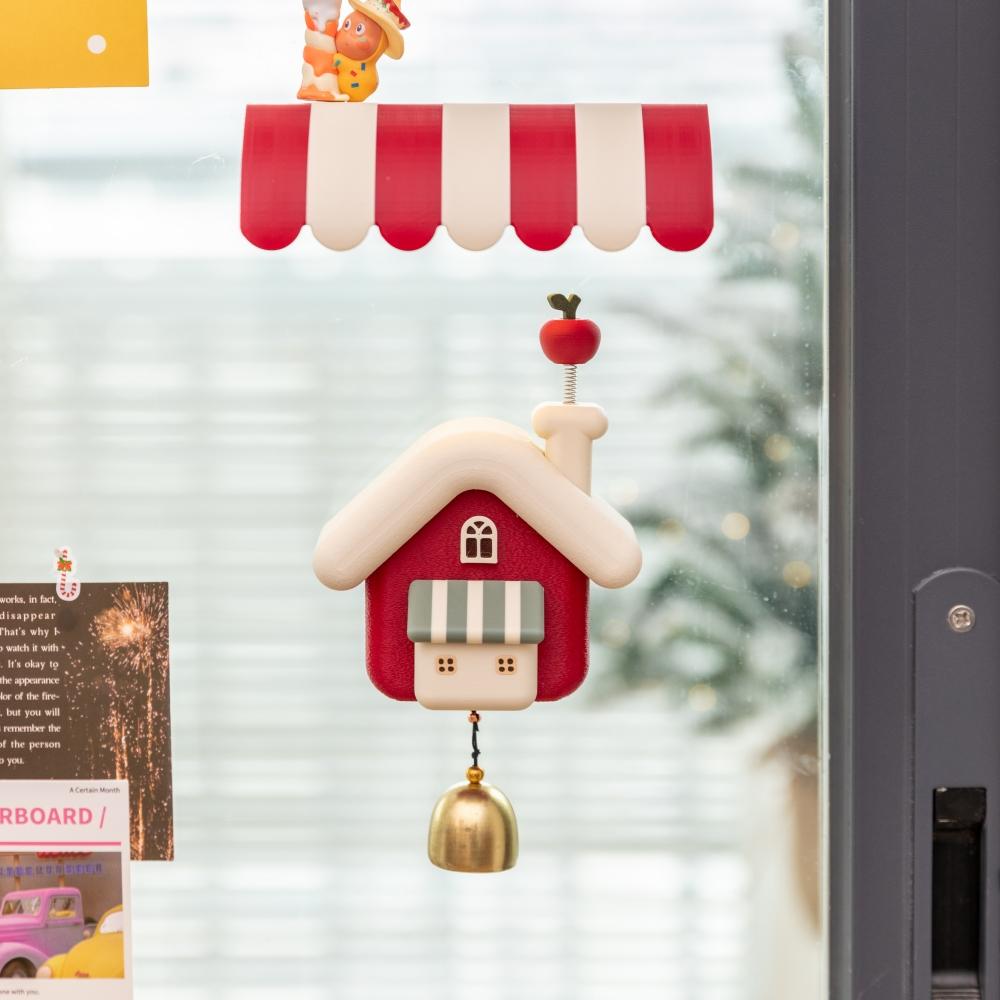 Cute Creative Christmas Tree Cottage Fridge Magnetic Decal with Bell for Home Wall Door Office Whiteboards New Year Decor Gifts