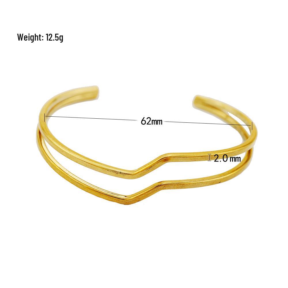 Geometric Irregular Open Cuff Bracelet - Pure Copper Plated, Unique Design