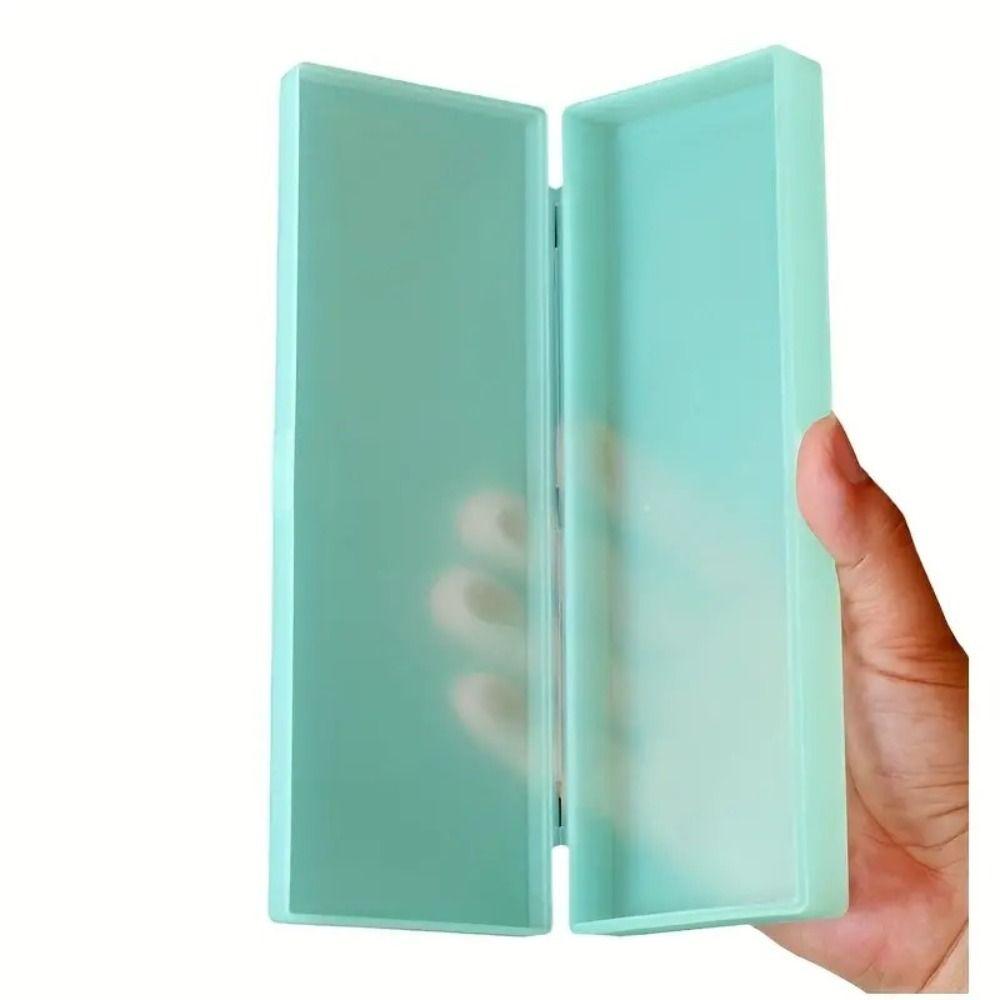 Macaron Transparent Pencil Case Plastic Simple Pen Case Durable Dual-Layer Pencil Box  Stationery