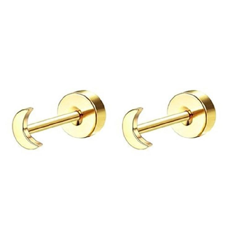 Stainless Steel Threaded Ear Studs For Piercing Fade Resistant Material Easy Maintenance Secure Fit Day Night Wear